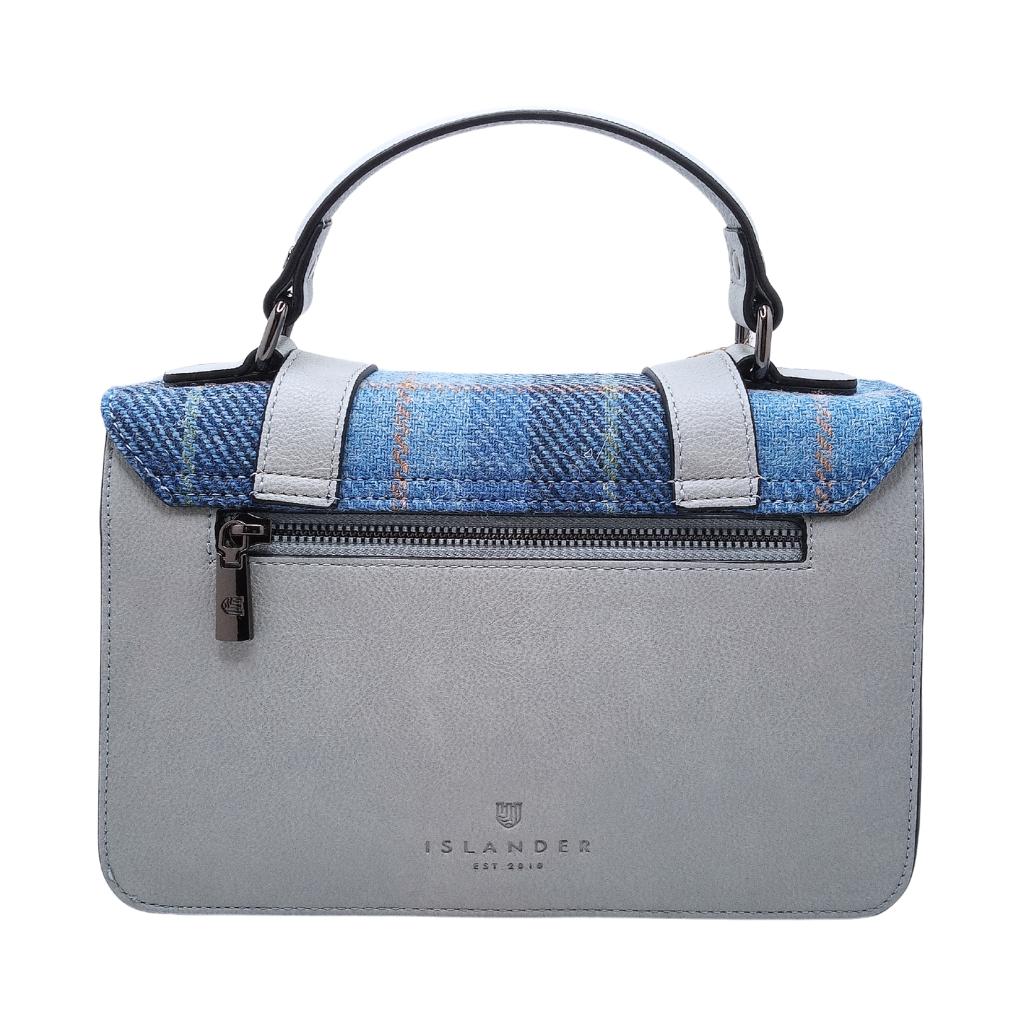 Islander Harris Tweed Medium Satchel 'Blue Tartan' by Islander - Handbags