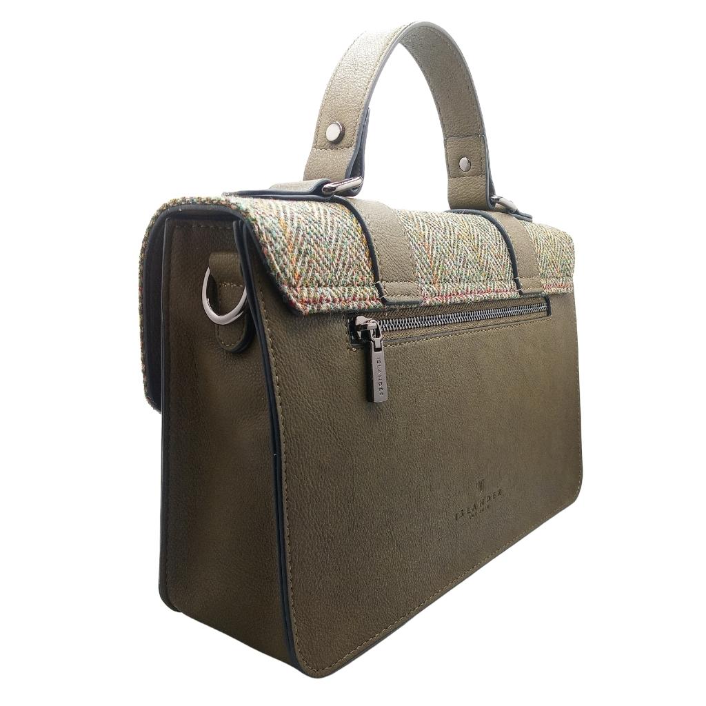 Islander Harris Tweed Medium Satchel 'Chestnut Herringbone'