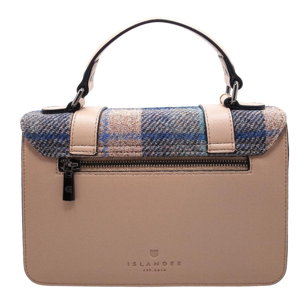 Islander Harris Tweed Medium Satchel 'Navy Beige Tartan' by Islander - Handbags