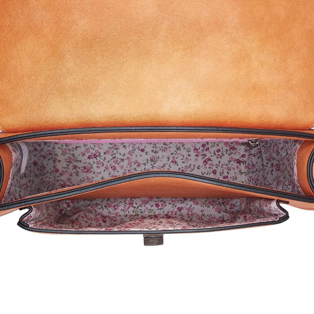 Islander Harris Tweed Medium Satchel 'Orange and Blue Tartan' by Islander - Handbags
