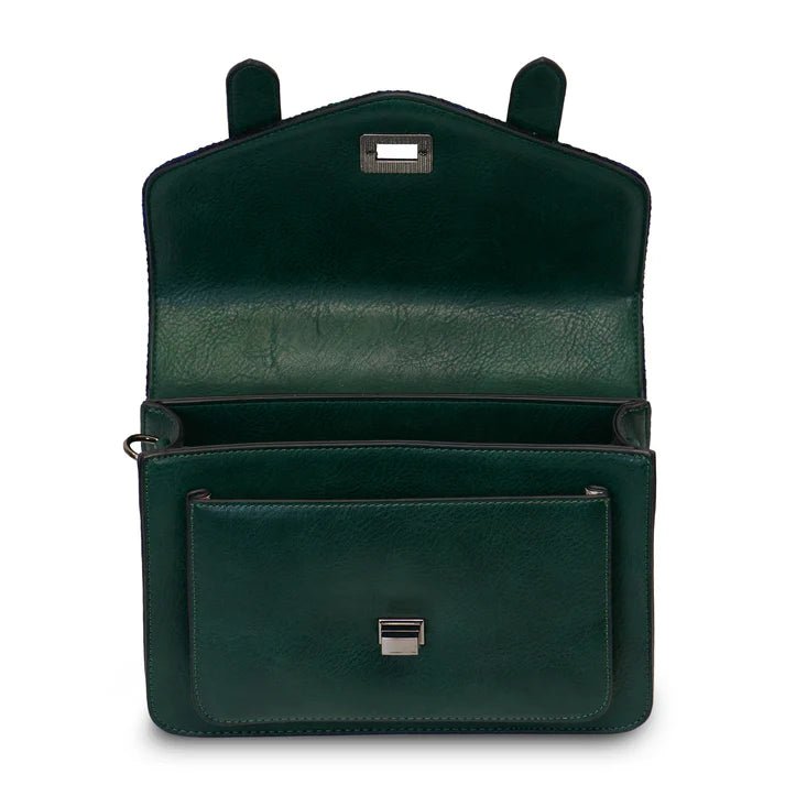 Islander Harris Tweed Medium Satchel 'Pink and Green Tartan' - The Celtic Gift Store - Handbags