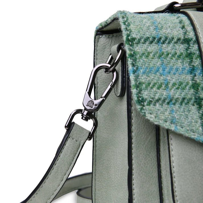 Islander Harris Tweed Medium Satchel 'Pink and Green Tartan' - The Celtic Gift Store - Handbags