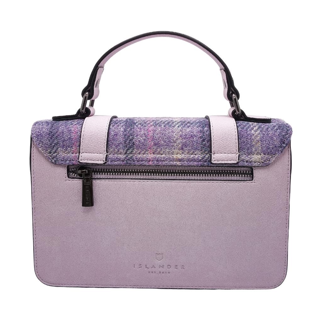 Islander Harris Tweed Medium Satchel 'Purple Tartan' by Islander - Handbags