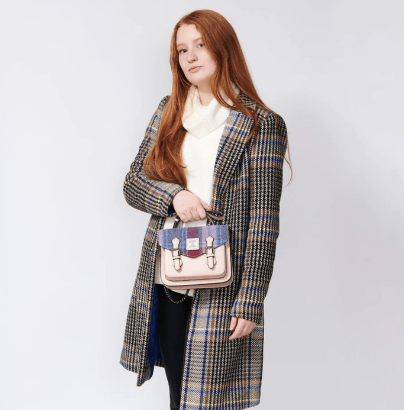 Islander Harris Tweed Mini Calton Satchel 'Blue Tartan' - The Celtic Gift Store - Handbags