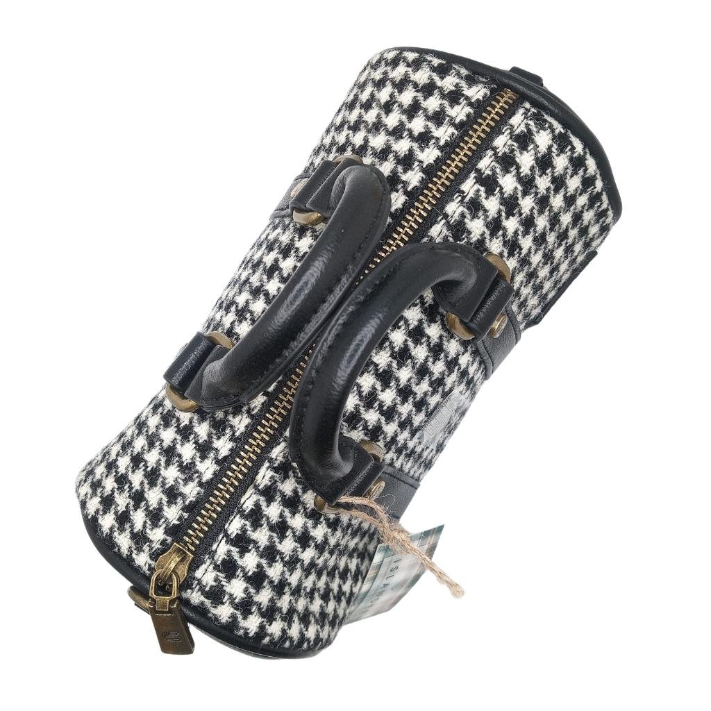 Islander Harris Tweed Mini Duffel Bag 'Black and White Dogtooth'