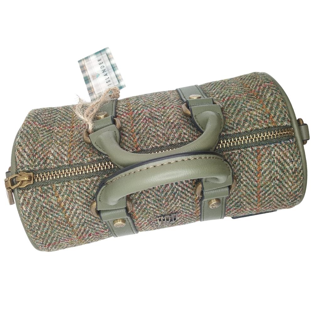 Islander Harris Tweed Mini Duffel Bag 'Chestnut Herringbone'