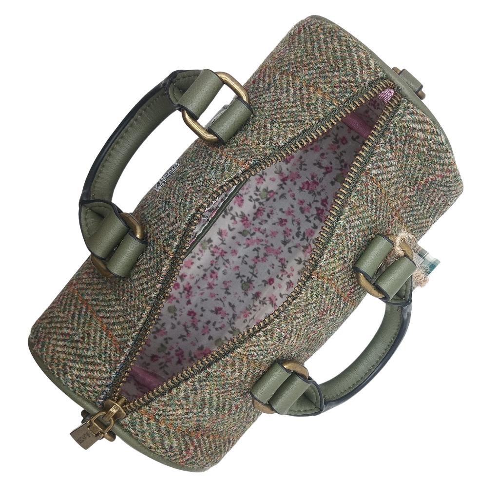 Islander Harris Tweed Mini Duffel Bag 'Chestnut Herringbone'