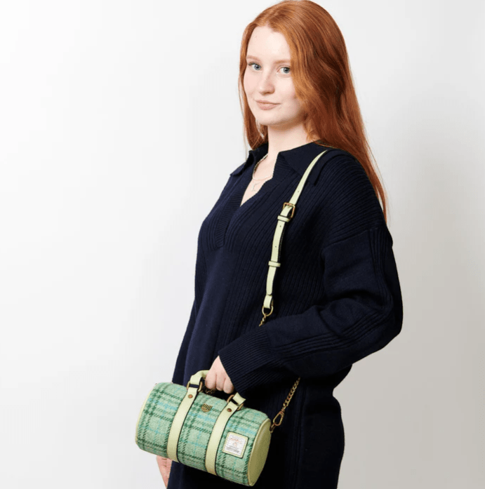 Islander Harris Tweed Mini Duffle Bag 'Chestnut Herringbone' - The Celtic Gift Store - Handbags
