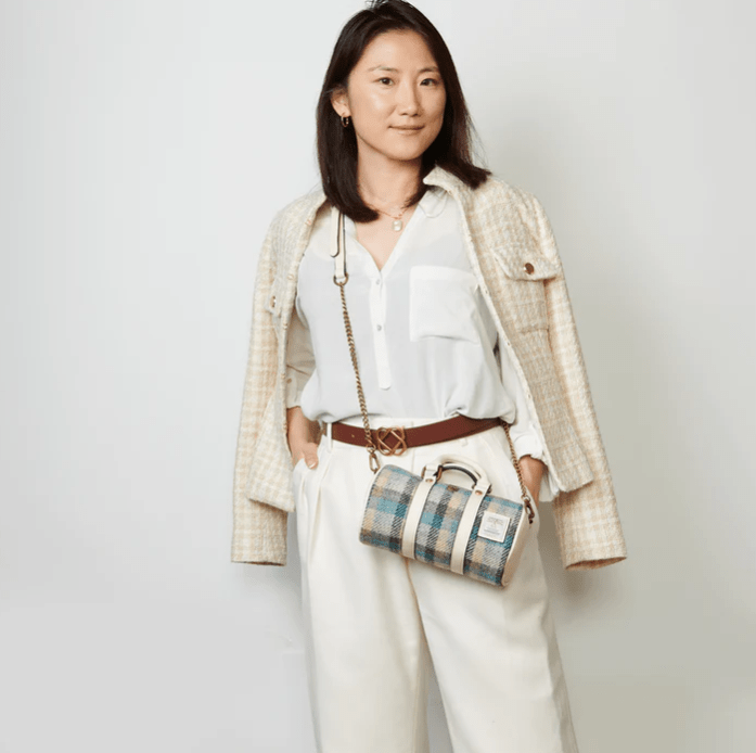 Islander Harris Tweed Mini Duffle Bag 'Chestnut Herringbone' - The Celtic Gift Store - Handbags