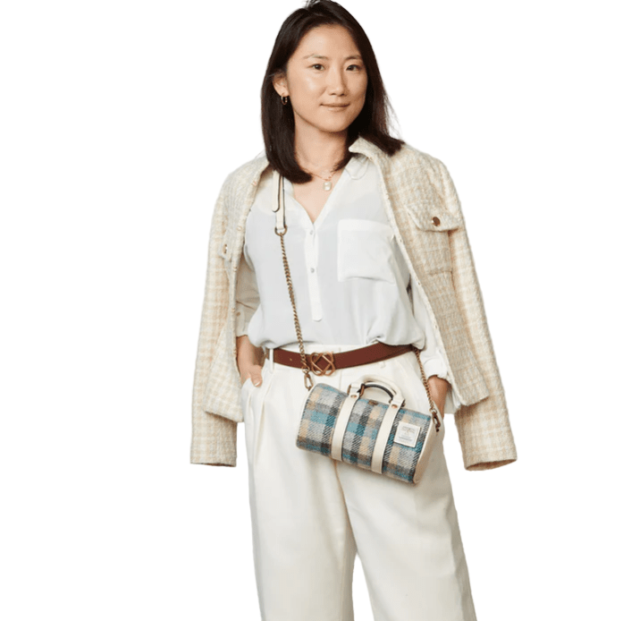 Islander Harris Tweed Mini Duffle Bag 'Chestnut Herringbone' - The Celtic Gift Store - Handbags