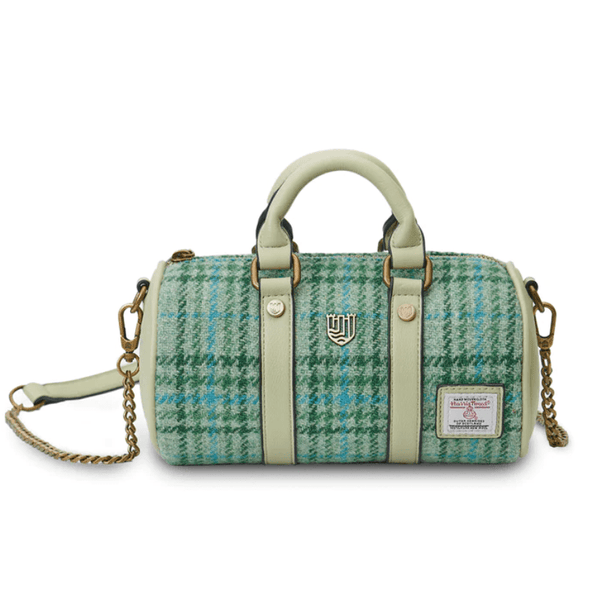 Islander Harris Tweed Mini Duffle Bag 'Mint Tartan' - The Celtic Gift Store - Handbags