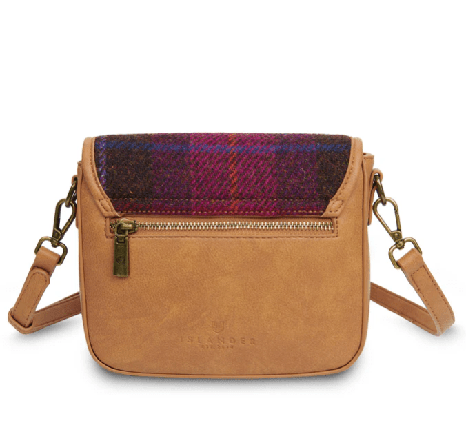 Islander Harris Tweed Mini Saddle Bag 'Fuchsia Tartan' - The Celtic Gift Store - Handbags
