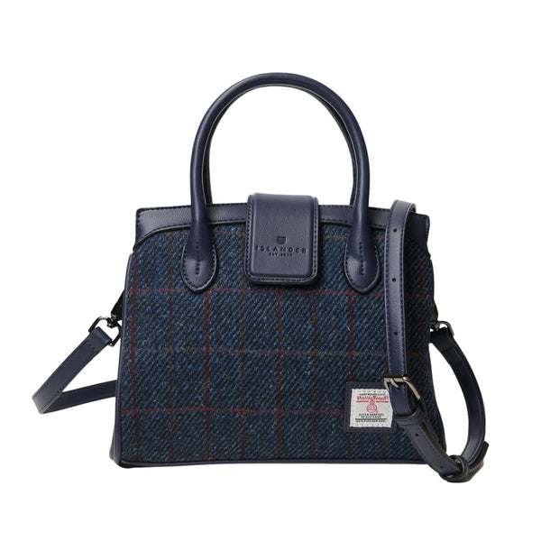 Islander Harris Tweed Mini Tiree Tote 'Navy Overcheck'