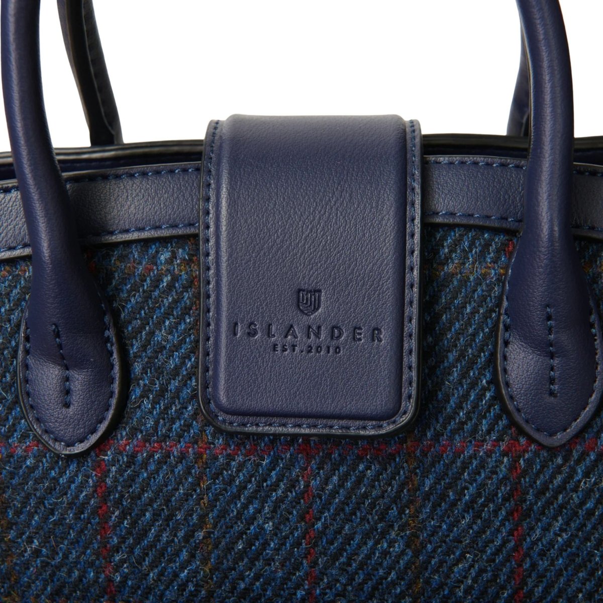 Islander Harris Tweed Mini Tiree Tote 'Navy Overcheck'