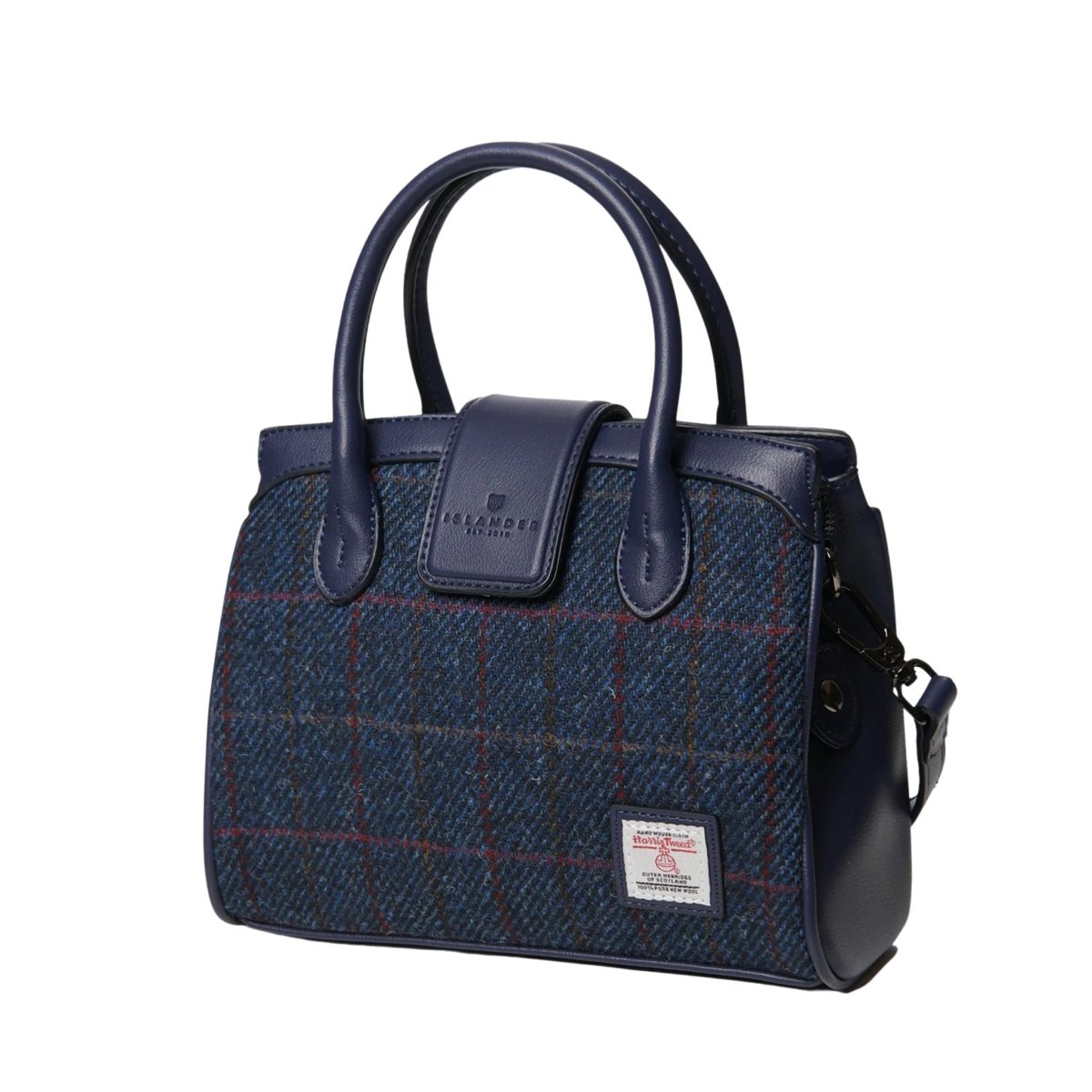 Islander Harris Tweed Mini Tiree Tote 'Navy Overcheck'
