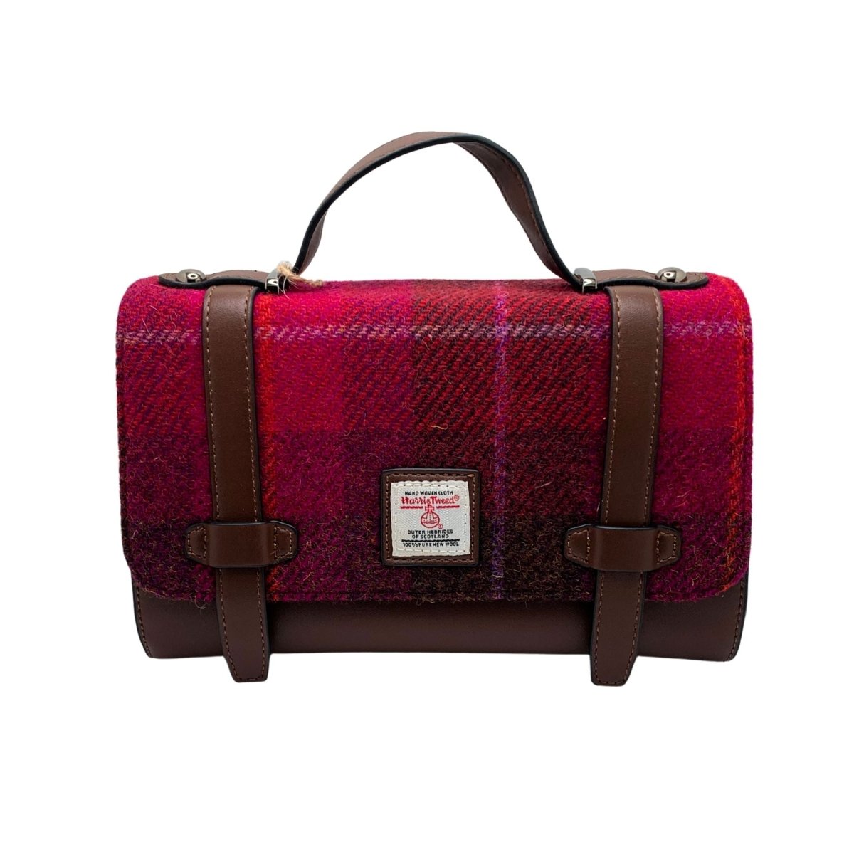 Islander Harris Tweed Orkney Satchel 'Fuchsia Tartan' - The Celtic Gift Store - Handbags