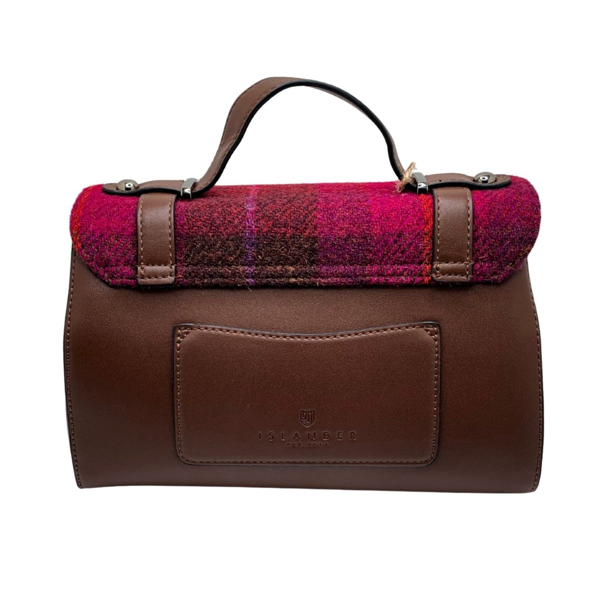 Islander Harris Tweed Orkney Satchel 'Fuchsia Tartan' - Celtic Gift Store - Handbags