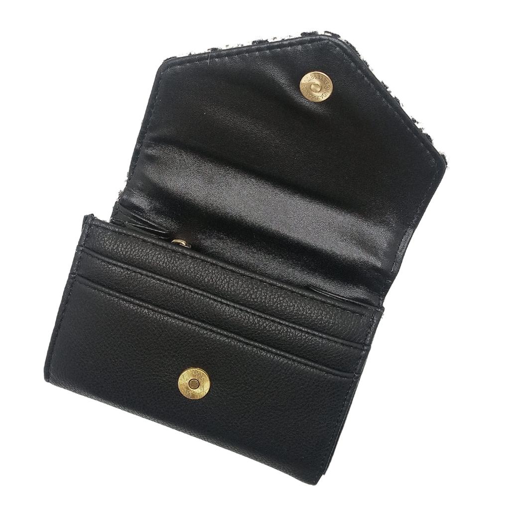 Islander Harris Tweed Small Clasp Clutch Purse 'Black and White Dogtooth'