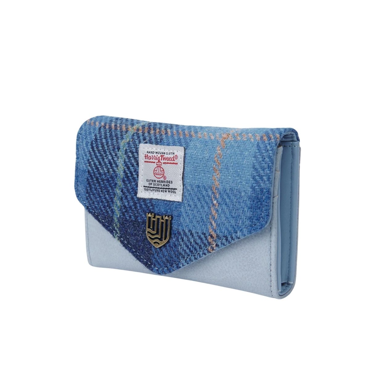 Islander Harris Tweed Small Clasp Clutch Purse 'Blue Tartan'