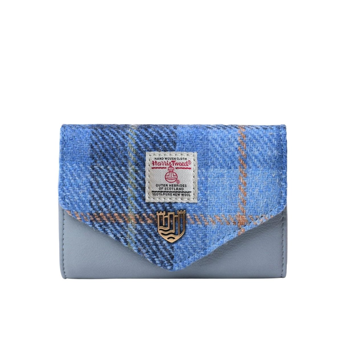 Islander Harris Tweed Small Clasp Clutch Purse 'Blue Tartan'