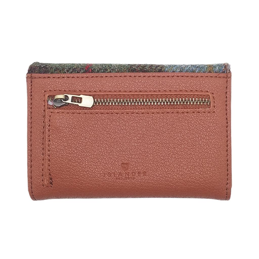 Islander Harris Tweed Small Clasp Clutch Purse 'Chestnut Blue Tartan'