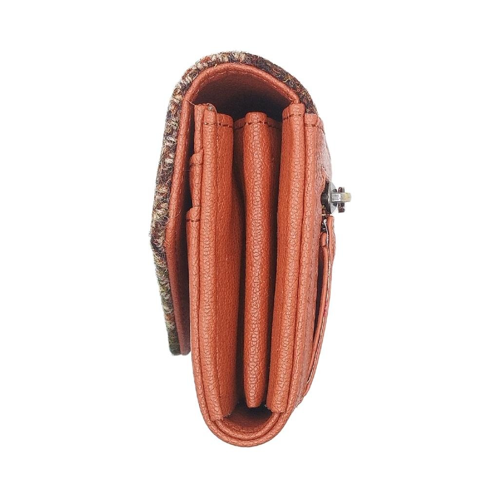 Islander Harris Tweed Small Clasp Clutch Purse 'Chestnut Tartan'