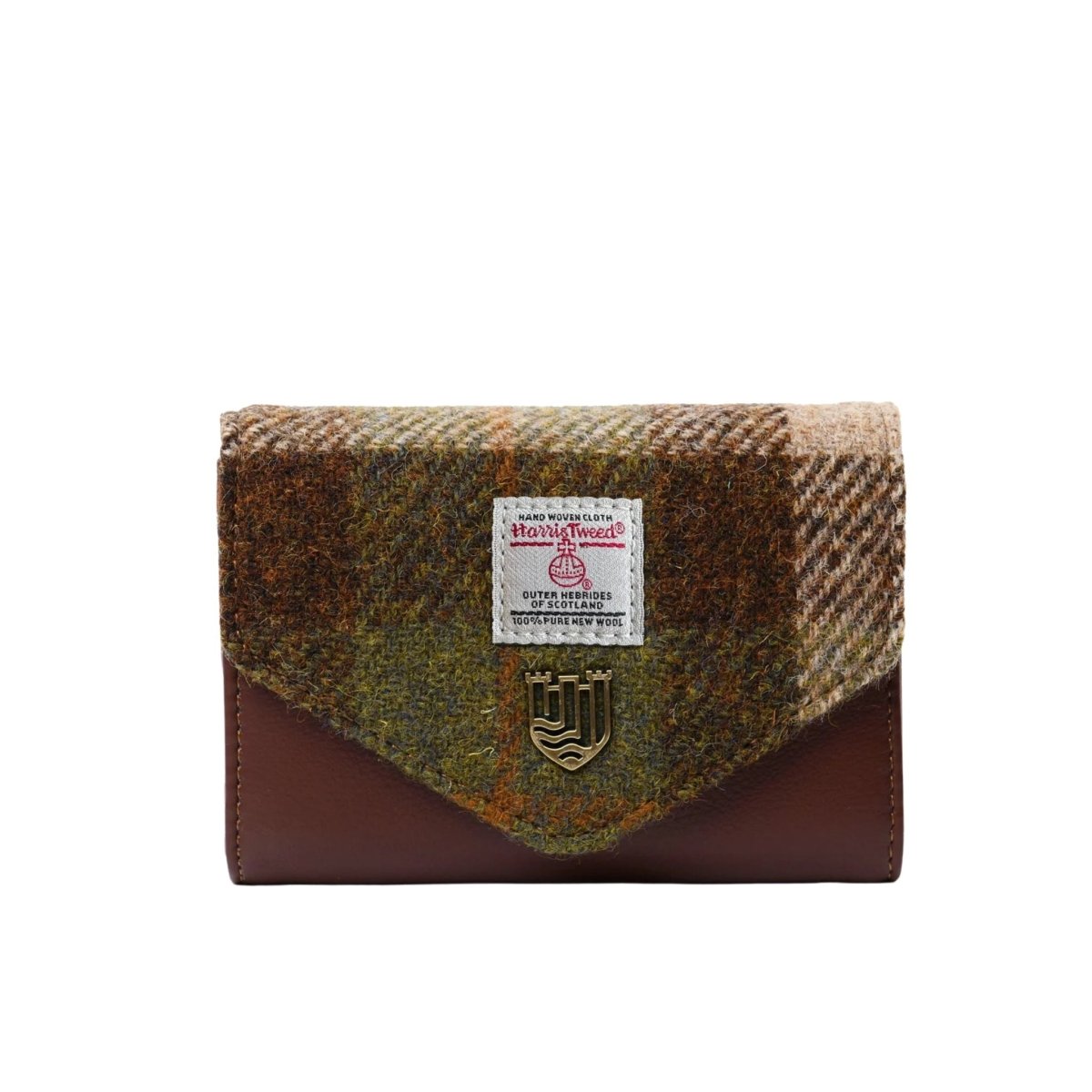 Islander Harris Tweed Small Clasp Clutch Purse 'Chestnut Tartan'