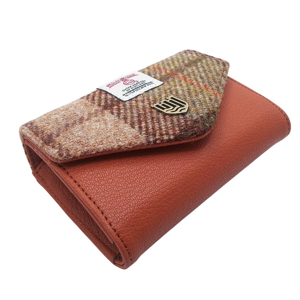 Islander Harris Tweed Small Clasp Clutch Purse 'Chestnut Tartan'