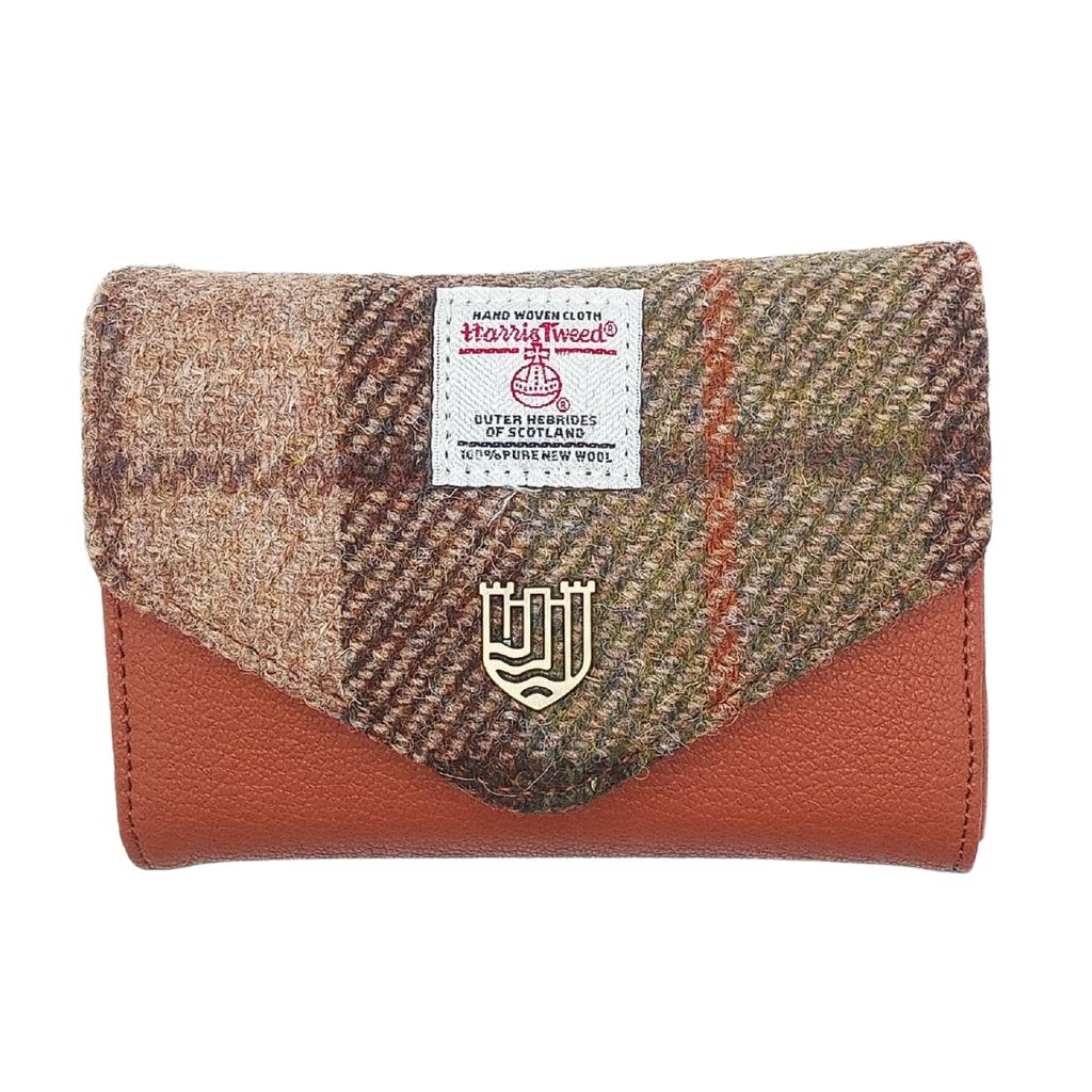 Islander Harris Tweed Small Clasp Clutch Purse 'Chestnut Tartan'