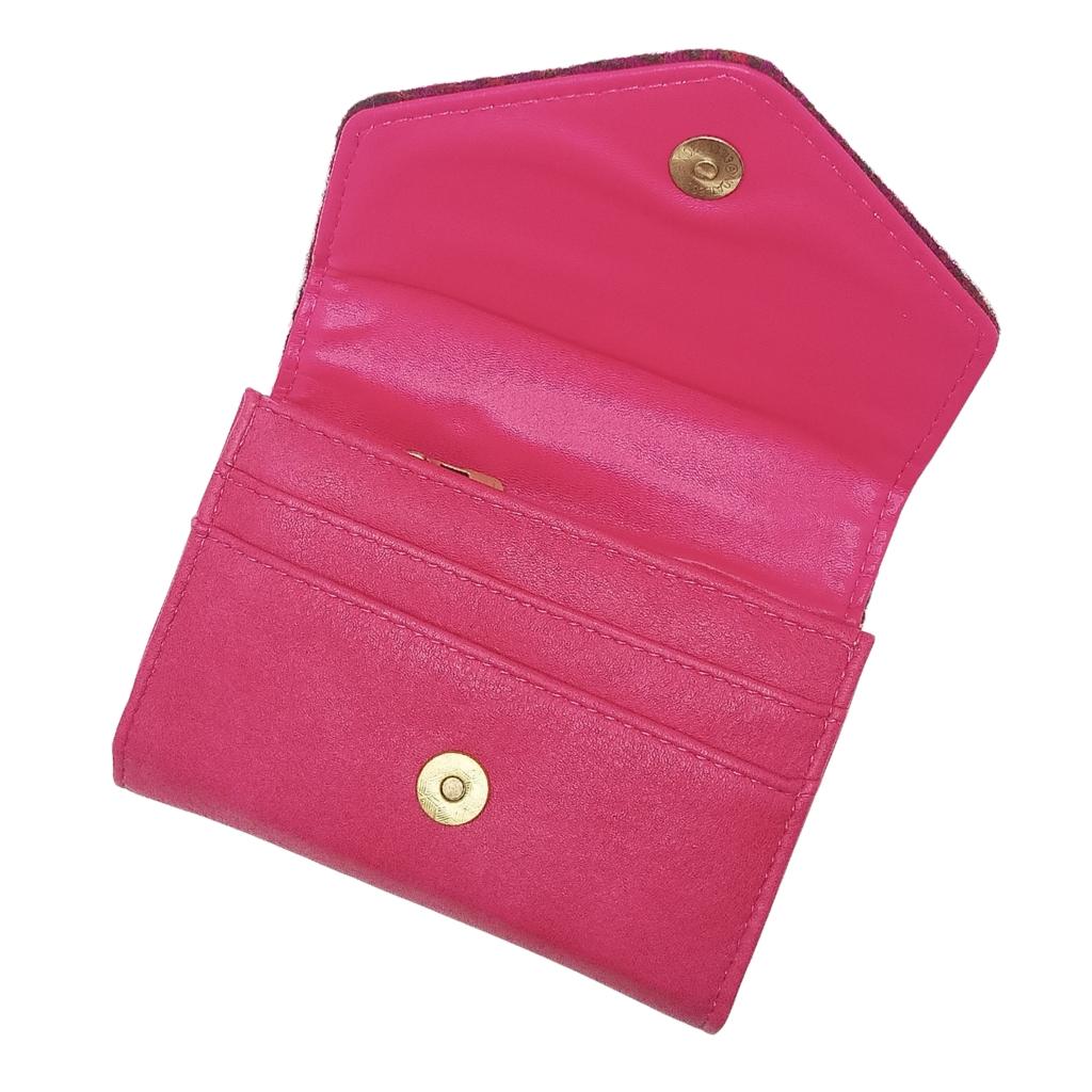 Islander Harris Tweed Small Clasp Clutch Purse 'Fuchsia Tartan'