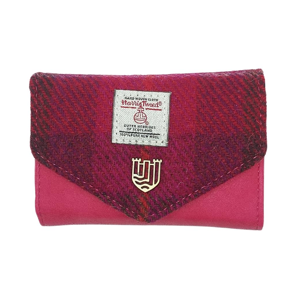 Islander Harris Tweed Small Clasp Clutch Purse 'Fuchsia Tartan'