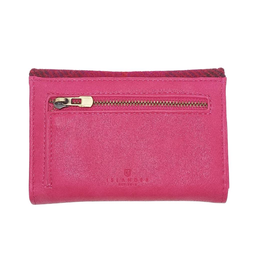 Islander Harris Tweed Small Clasp Clutch Purse 'Fuchsia Tartan'