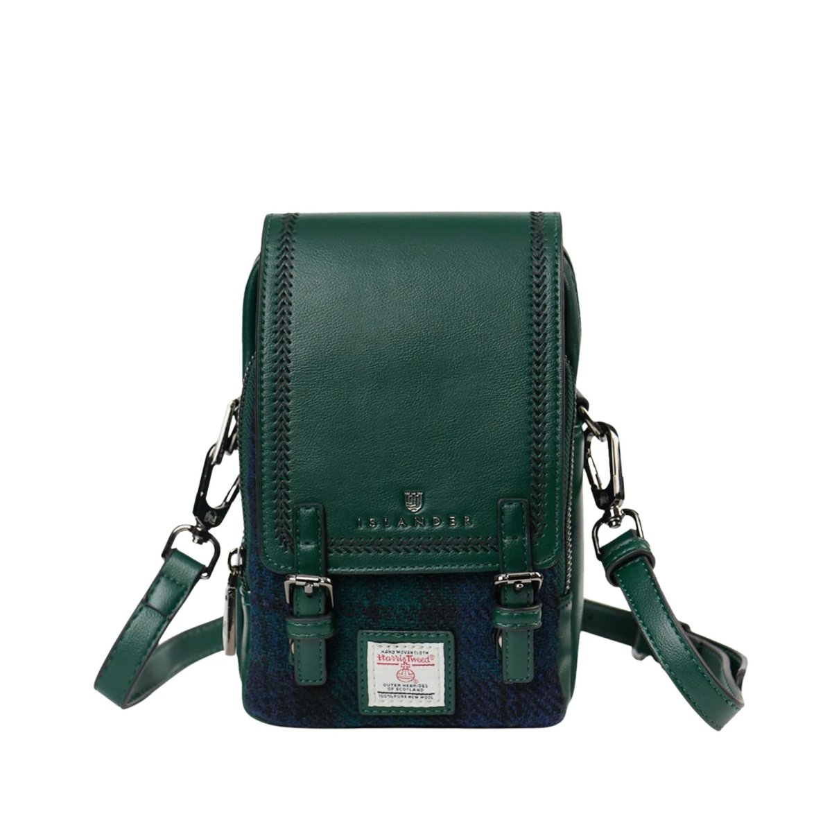 Islander Harris Tweed The Baby Jura Crossbody Bag 'Black Watch Tartan'