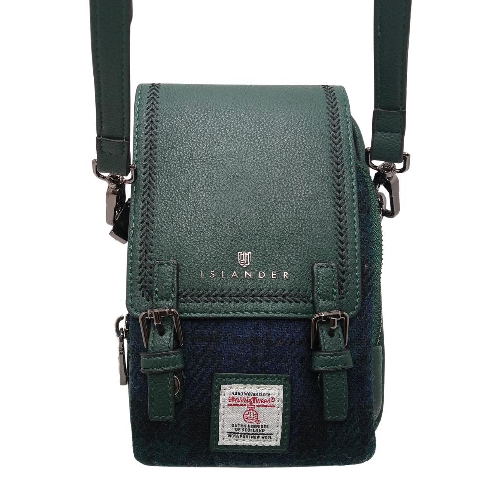 Islander Harris Tweed The Baby Jura Crossbody Bag 'Black Watch Tartan' by Islander - Handbags