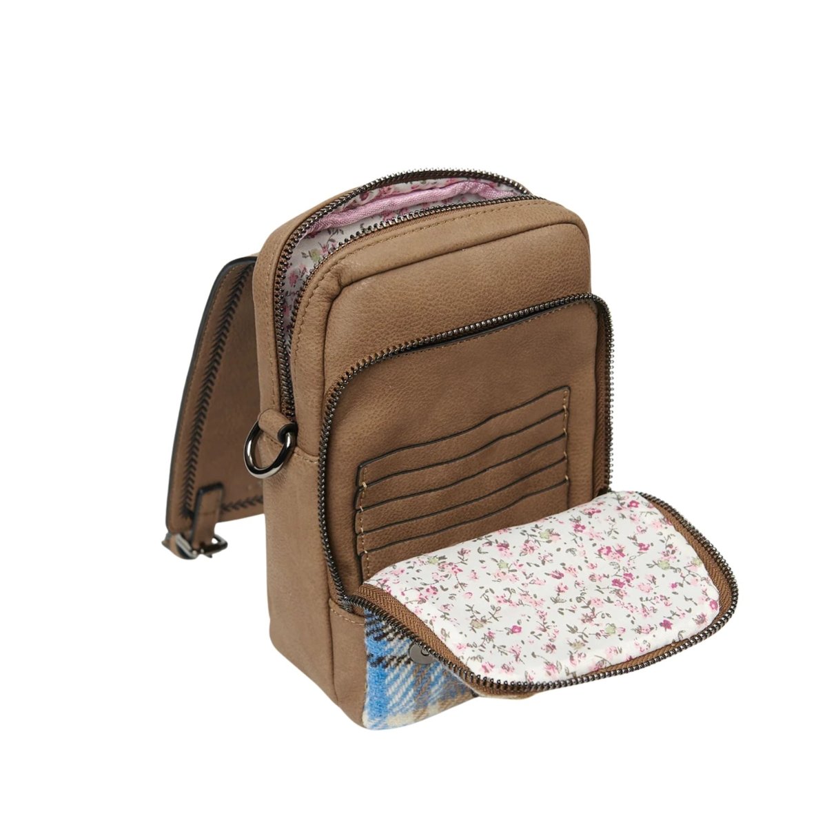 Islander Harris Tweed The Baby Jura Crossbody Bag 'Blue Tartan'