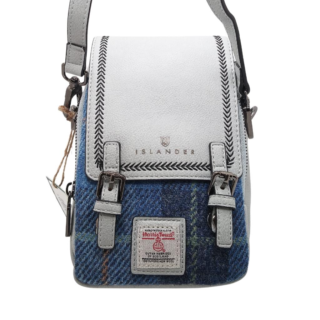 Islander Harris Tweed The Baby Jura Crossbody Bag 'Blue Tartan'