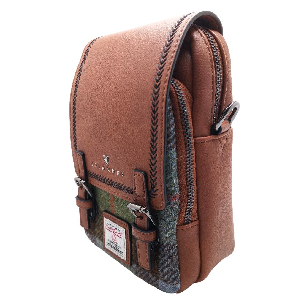Islander Harris Tweed The Baby Jura Crossbody Bag 'Chestnut Blue Tartan' by Islander - Handbags