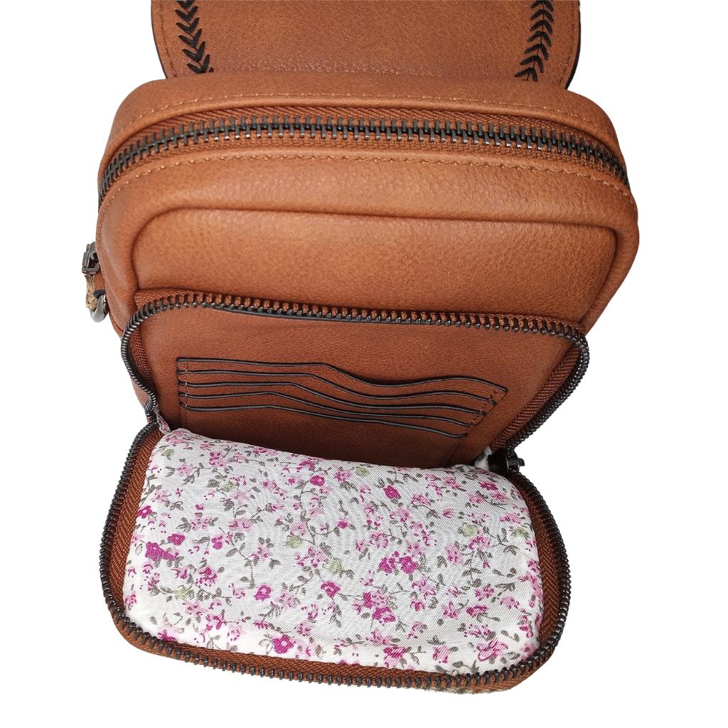 Islander Harris Tweed The Baby Jura Crossbody Bag 'Chestnut Tartan' by Islander - Handbags