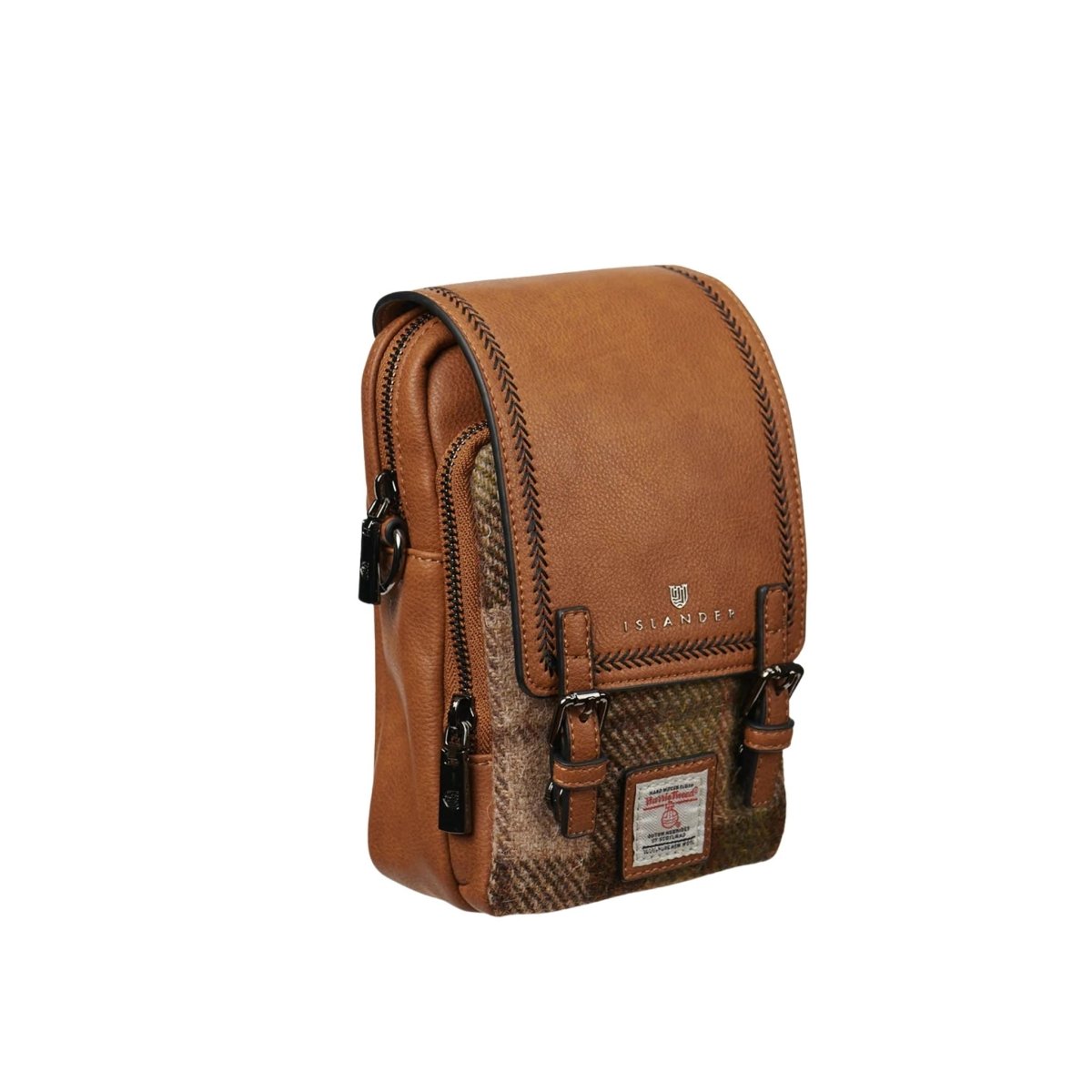 Islander Harris Tweed The Baby Jura Crossbody Bag 'Chestnut Tartan'
