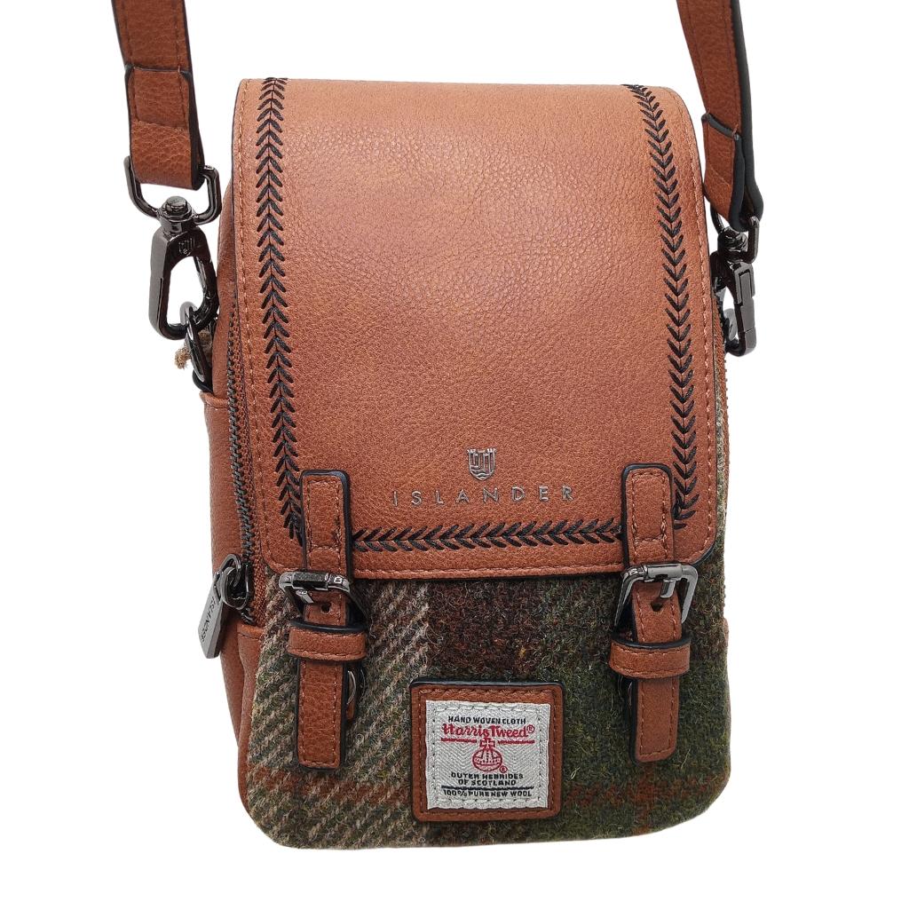 Islander Harris Tweed The Baby Jura Crossbody Bag 'Chestnut Tartan' by Islander - Handbags
