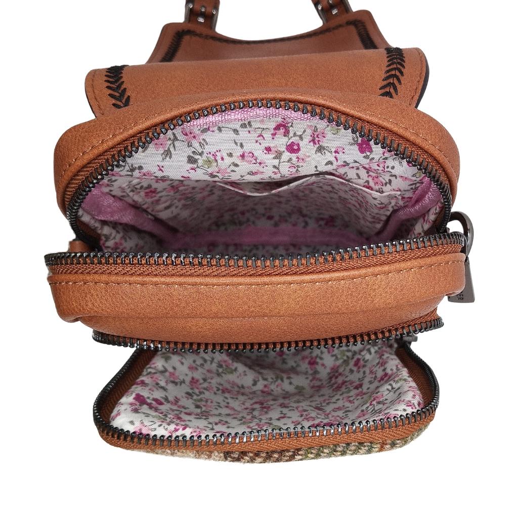 Islander Harris Tweed The Baby Jura Crossbody Bag 'Chestnut Tartan' by Islander - Handbags