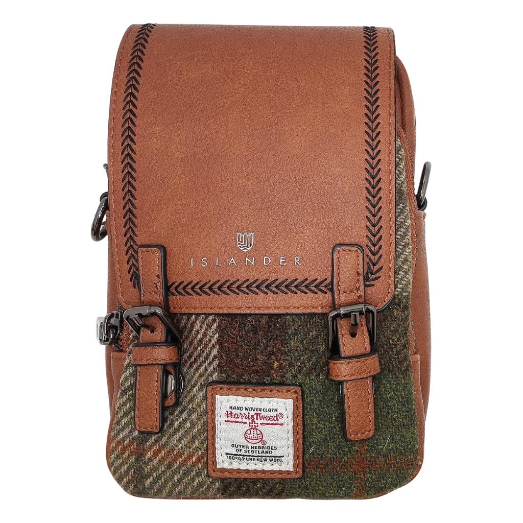 Islander Harris Tweed The Baby Jura Crossbody Bag 'Chestnut Tartan' by Islander - Handbags