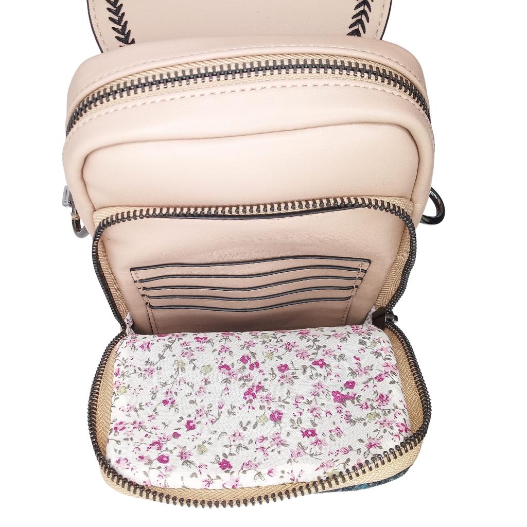 Islander Harris Tweed The Baby Jura Crossbody Bag 'Navy Beige Tartan' by Islander - Handbags