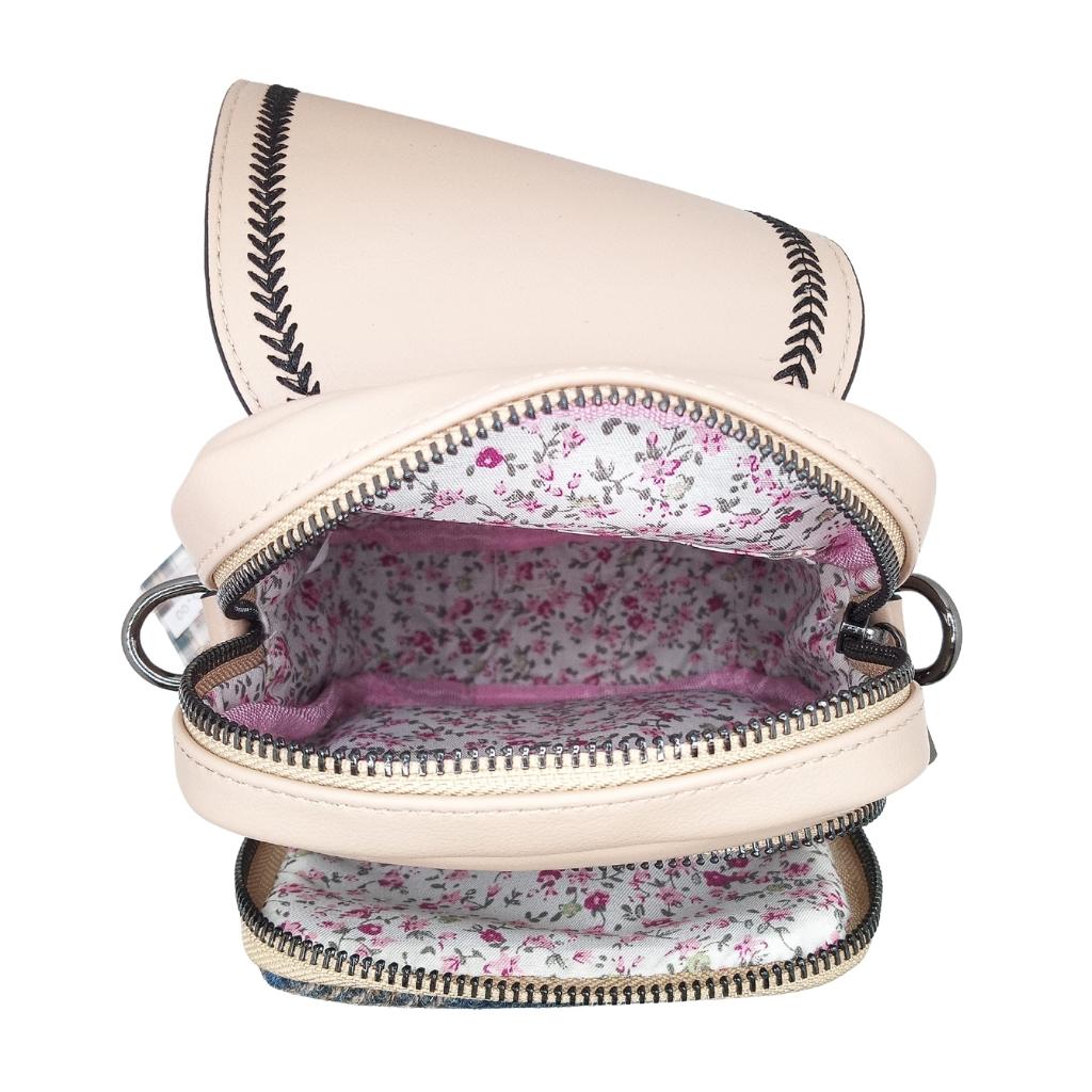 Islander Harris Tweed The Baby Jura Crossbody Bag 'Navy Beige Tartan' by Islander - Handbags