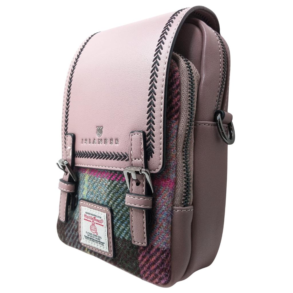 Islander Harris Tweed The Baby Jura Crossbody Bag 'Pink and Green Tartan' by Islander - Handbags