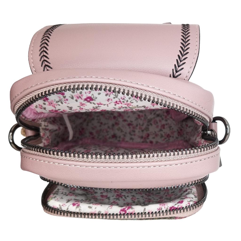 Islander Harris Tweed The Baby Jura Crossbody Bag 'Pink and Green Tartan' by Islander - Handbags