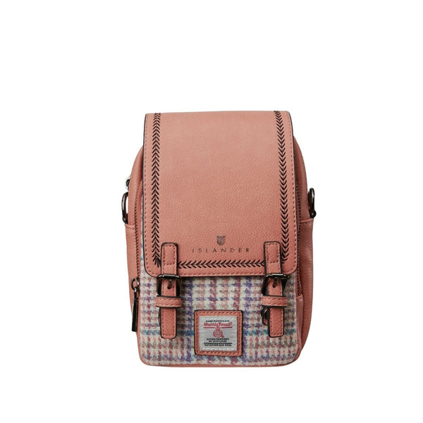 Islander Harris Tweed The Baby Jura Crossbody Bag 'Pink - Purple Mini Dogtooth"
