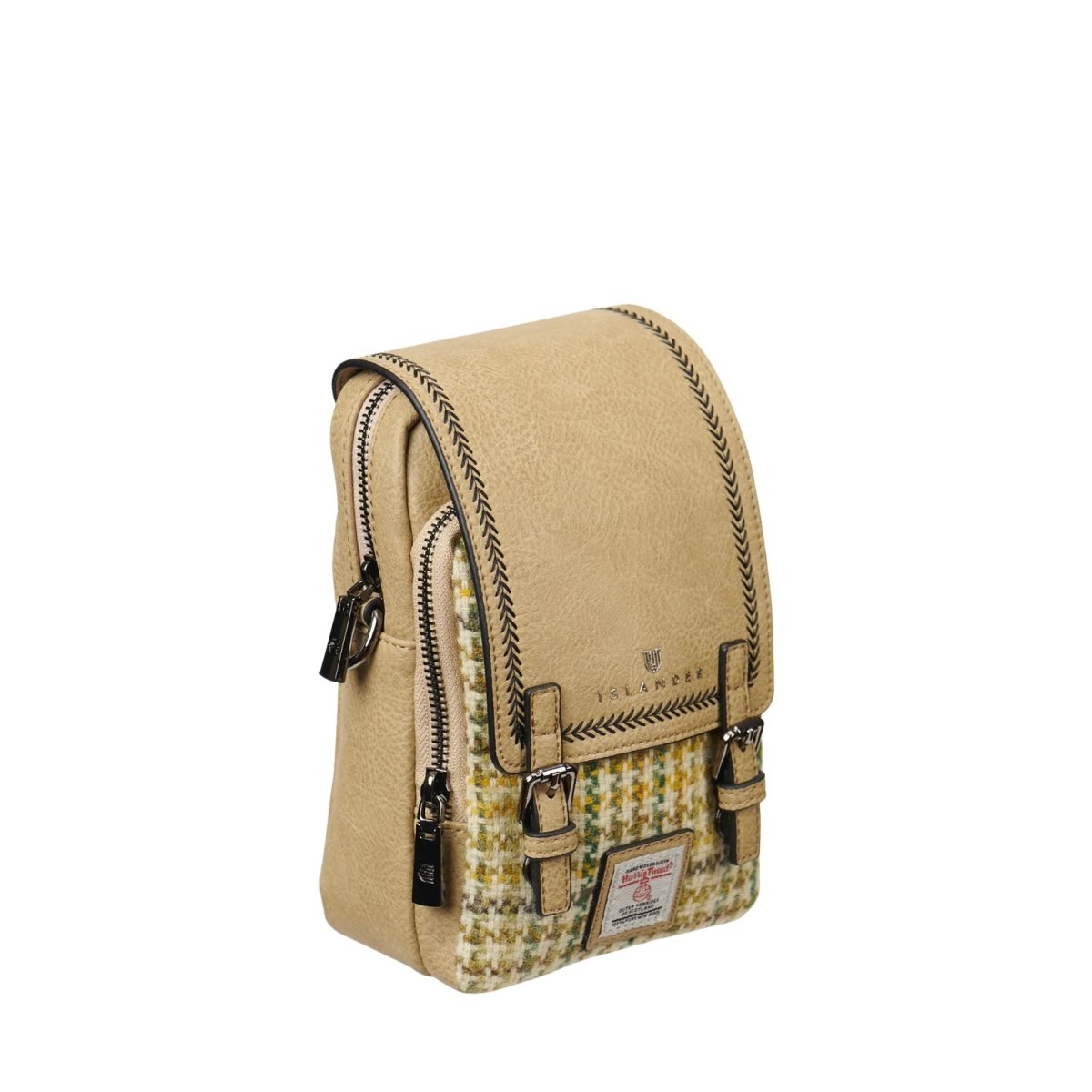 Islander Harris Tweed The Baby Jura Crossbody Bag 'Yellow Dogtooth'