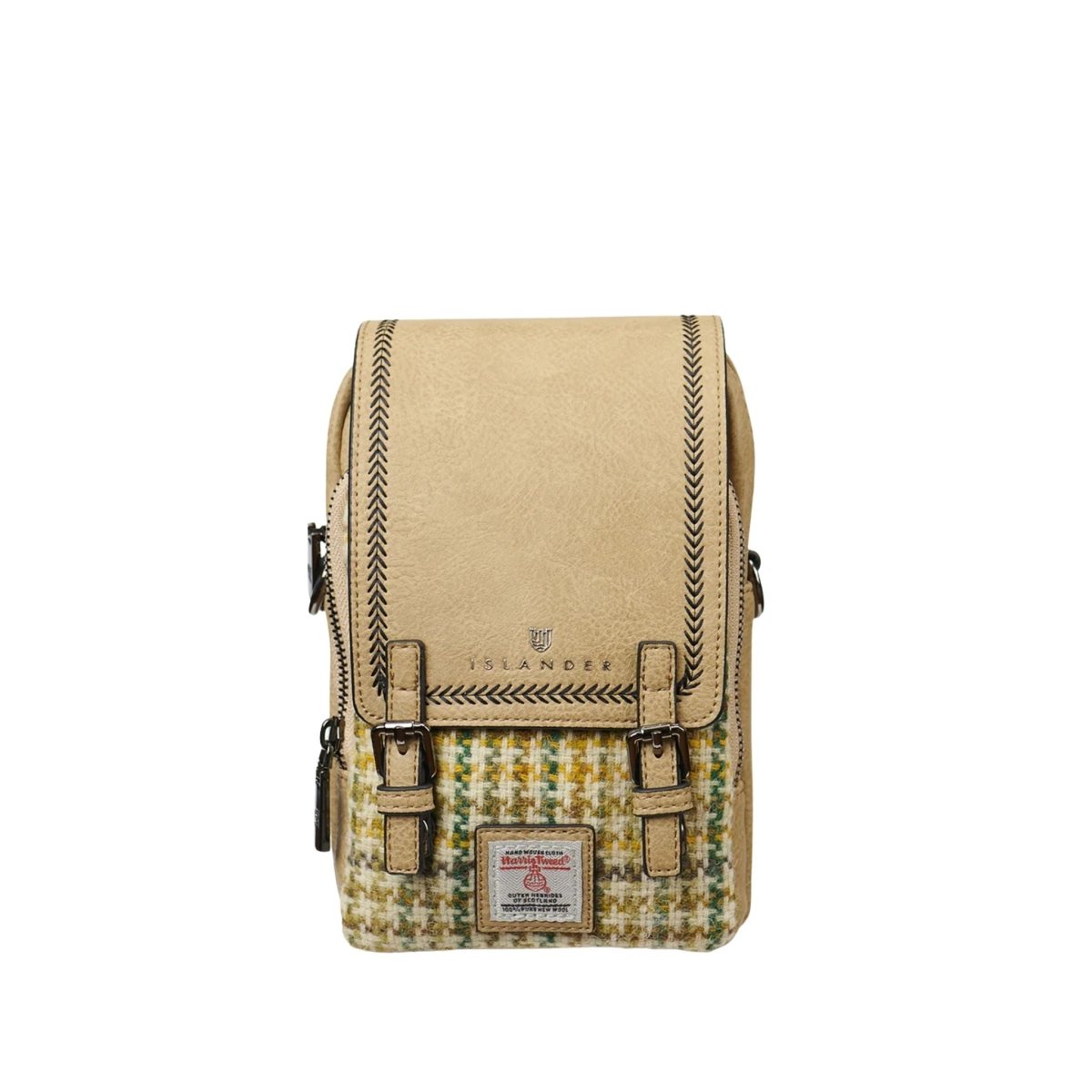 Islander Harris Tweed The Baby Jura Crossbody Bag 'Yellow Dogtooth'