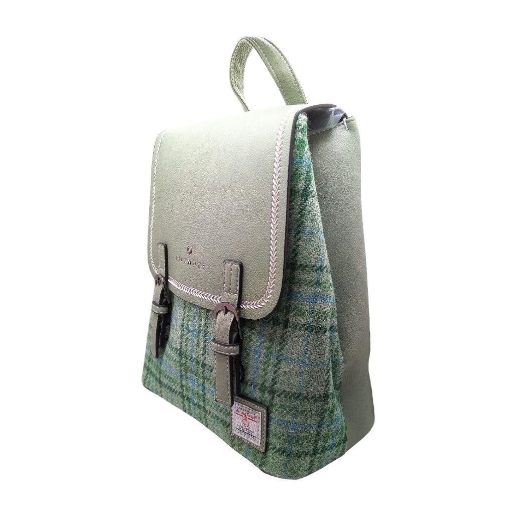Islander Harris Tweed The Jura Backpack 'Mint Check' by Islander - Handbags